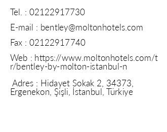 Bentley By Molton Hotels iletiim bilgileri